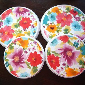 HANDCRAFTED PIONEER WOMAN LAMINATE BREEZY BLOSSOM STOVE BURNER COVER SET
